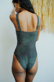 Viper -  Green Ruched One Piece Swimsuit