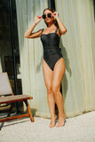Viper -  Green Ruched One Piece Swimsuit