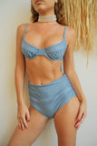Skylark - High waist steel blue Bikini