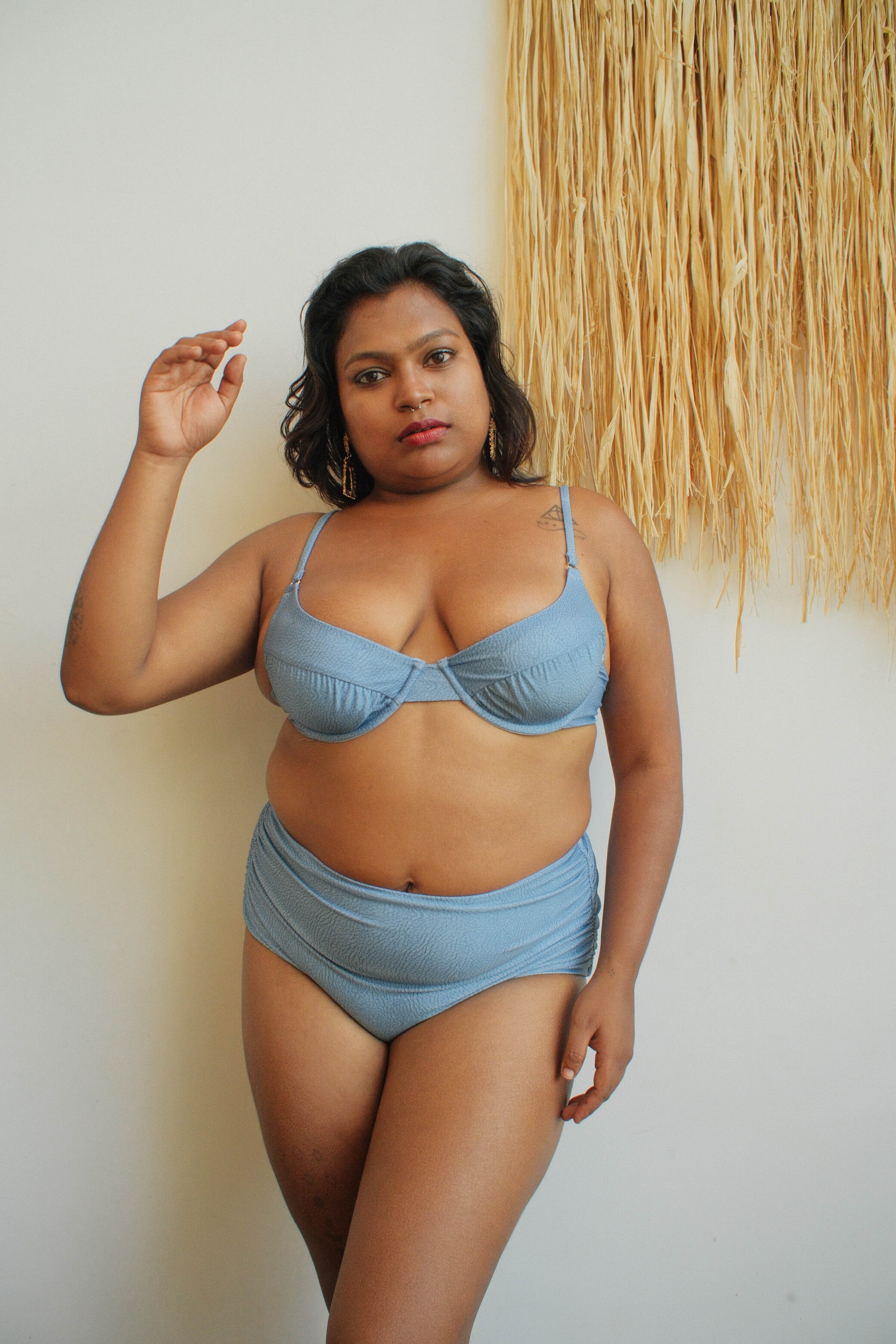 Skylark - High waist steel blue Bikini