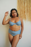 Skylark - High waist steel blue Bikini