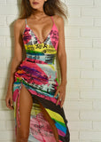Noor Sarong - Hand Painted expressions on a Ruched sarong skirt