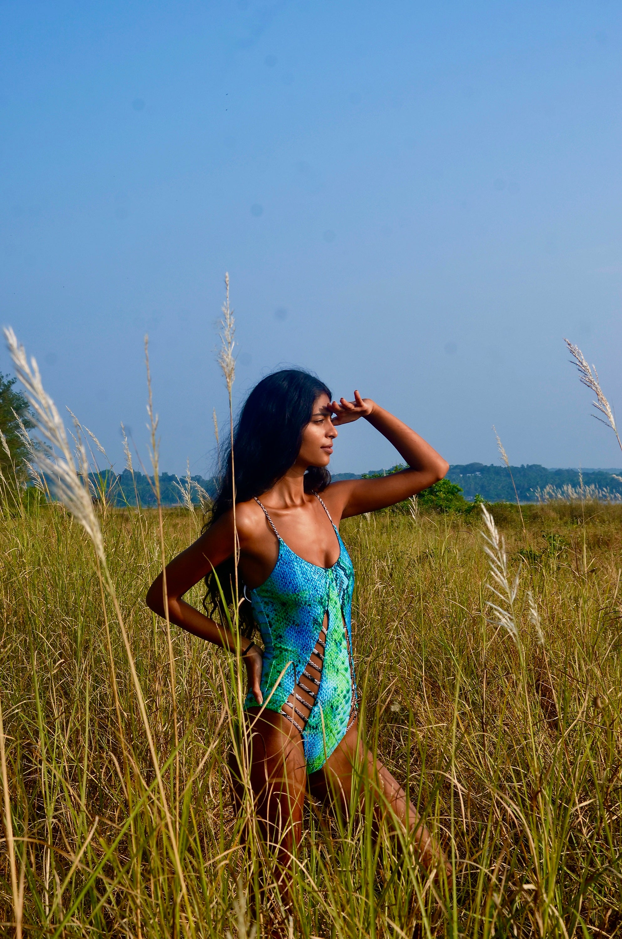 Branded reversible printed monokini swimsuit by Goya Swim Company