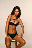 HOLSTER - Black Bandeau Bikini w/  side strap