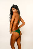 Veronica’s Sister - Green Triangle Bikini w/ knot hold back